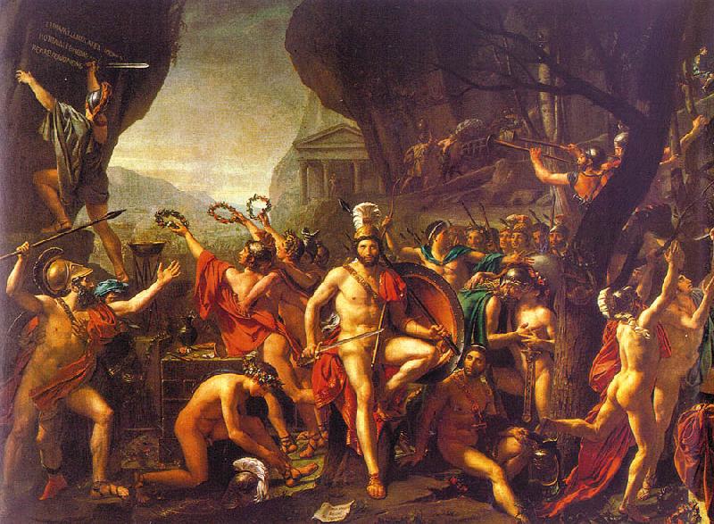 Jacques-Louis  David Leonidas at Thermopylae oil painting picture